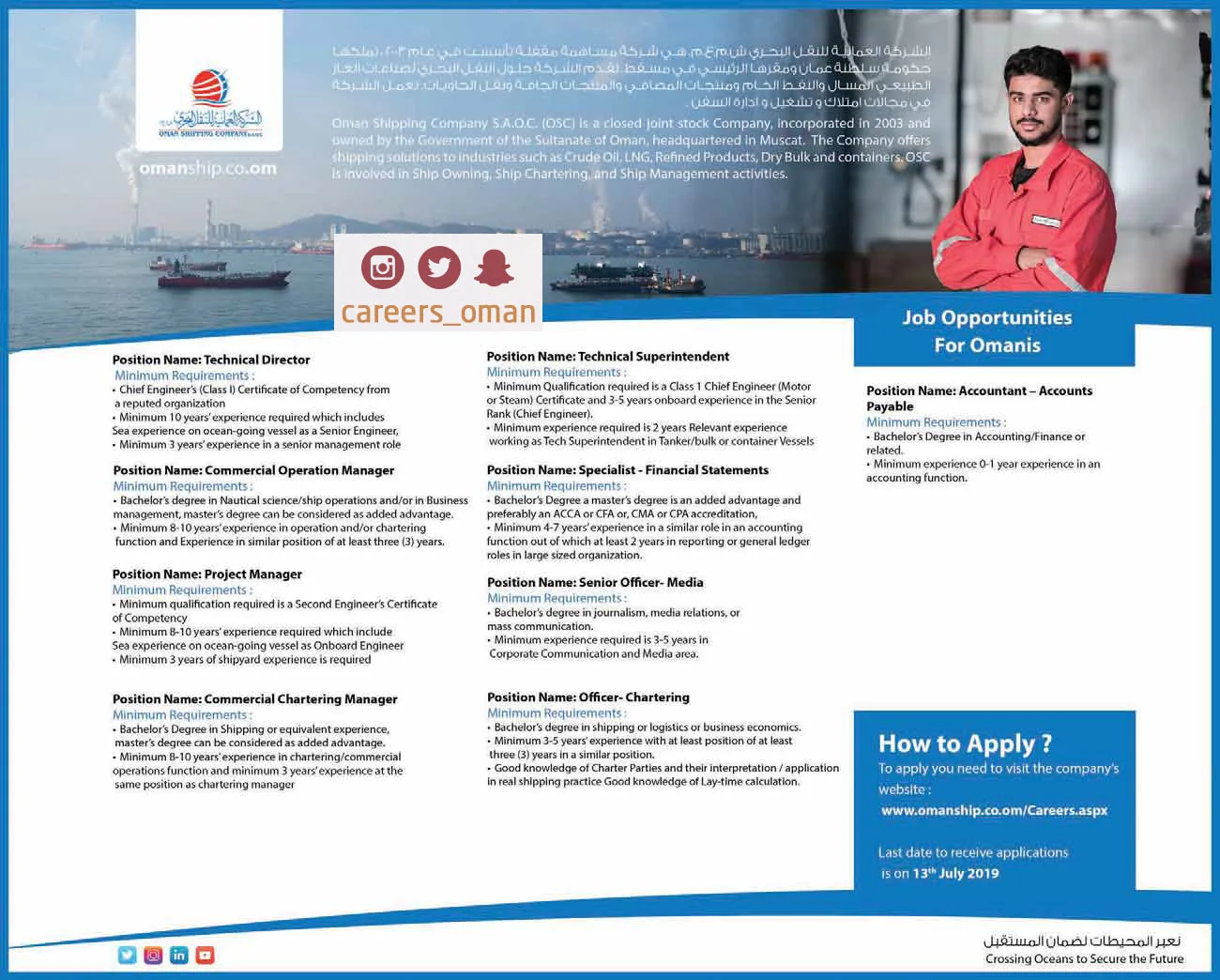 وظائف شاغرة: إعلانات يوم 2 / 7 / 2019م